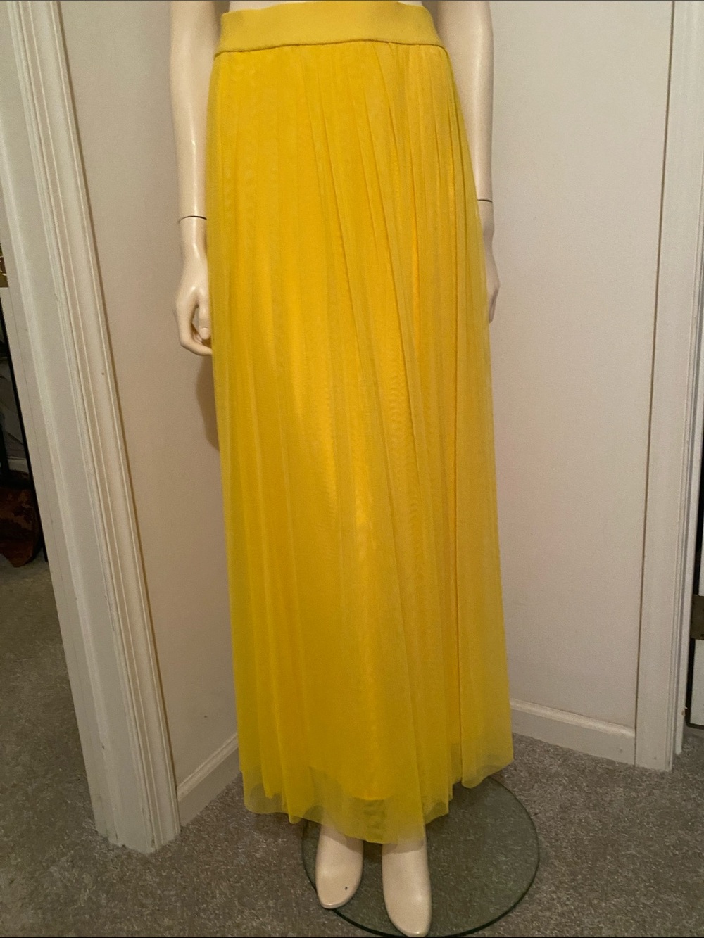 Sunshine Yellow Pleated Maxi Skirt - Women's Elegant Long Skirt
